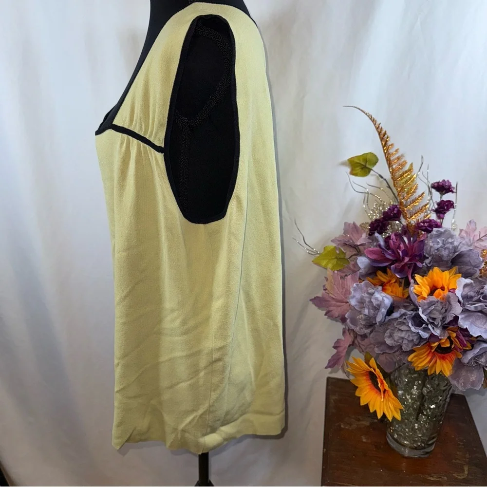 Emma James Green Knit Tank Top Contrast Trim Sleeveless Plus 3X - Picture 2 of 8